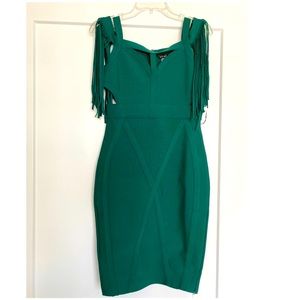 Venus Emerald Green Tassle Cut Out Dress